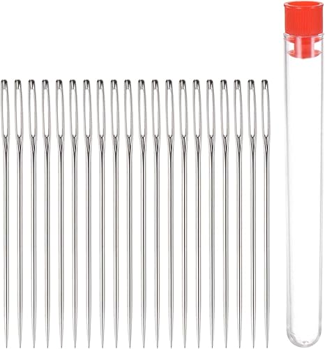 Miniatura 9 de Agujas de costura grandes de 2.36 pulgadas, agujas de coser de acero inoxidable, agujas de bordar, agujas de coser a mano con botella de