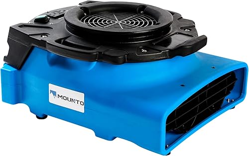 MOUNTO 1/4hp 1200cfm 2 velocidades de bajo perfil aire mover piso alfombra secador ventilador ventilador para la restauración de daños por agua