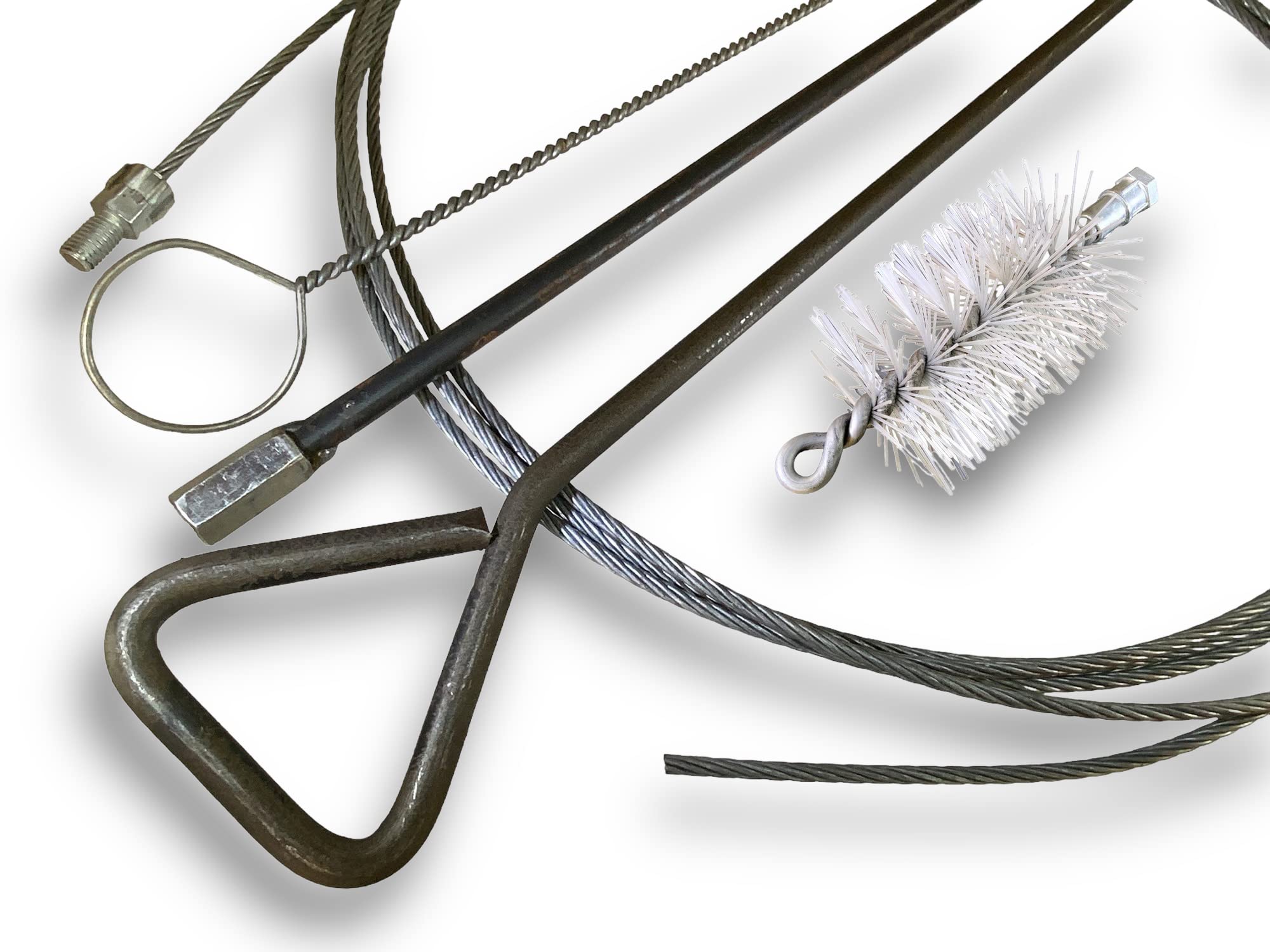 Zestaw szczotek do rur PRO NYLON Ø 65 mm | 1 drążek sztywny 100 cm + przedłużacz 100 cm + 1 elastyczny pręt 80 cm + 1 fretka kablowa 7 metrów | Złączka M12*175 | Szczotka do czyszczenia rur | Kibros 41SCN65TF