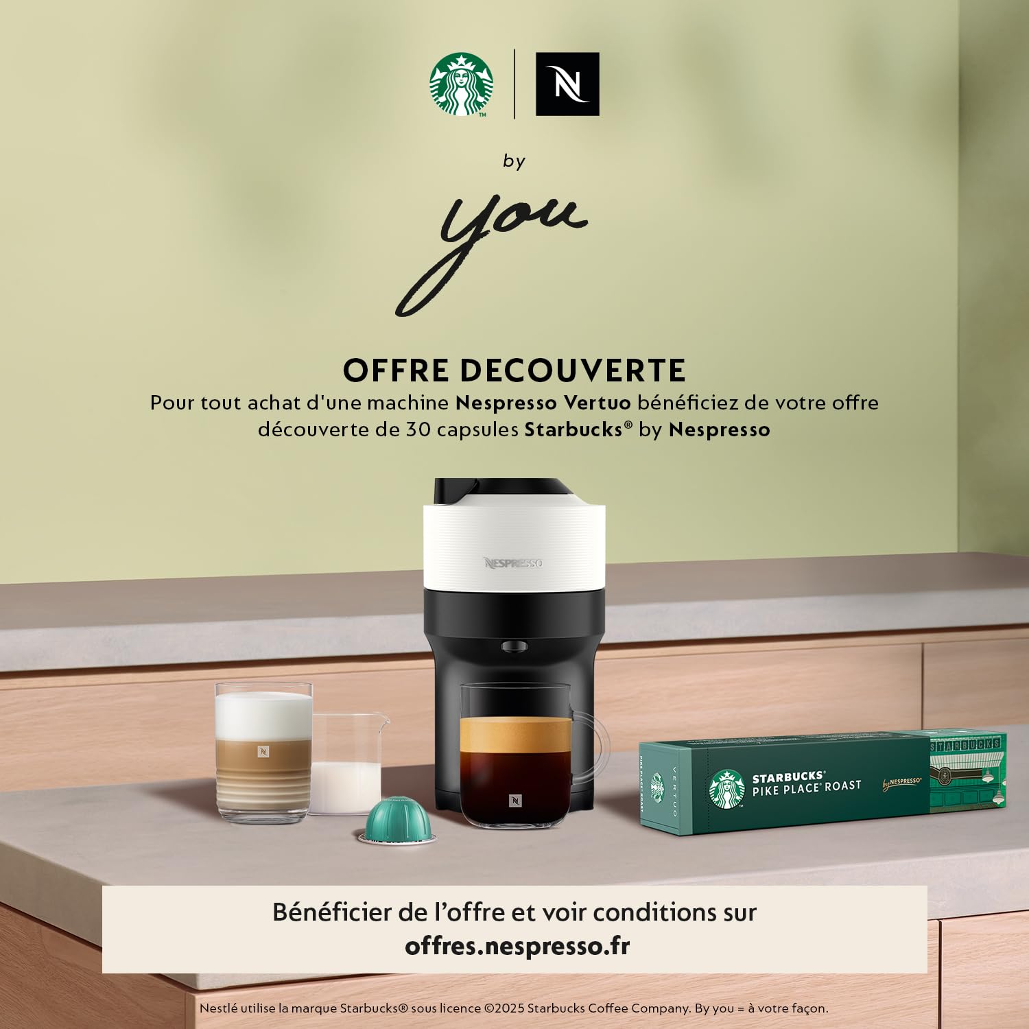 Nespresso Machine à café Vertuo Pop, Jaune Magimix Vertuo - Bundle 50 Capsules