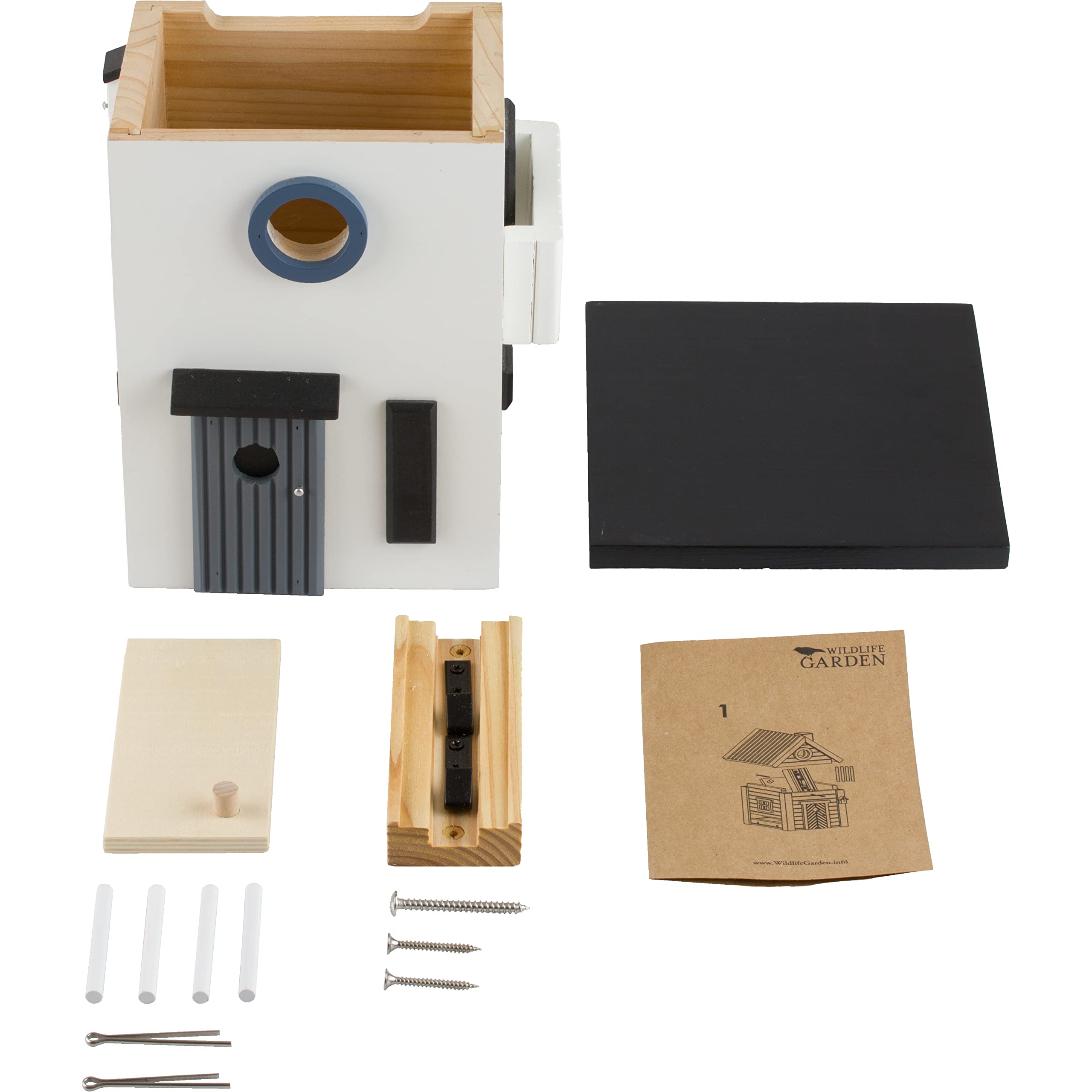 Wildlife Garden WG108 Multiholk Bauhaus - Der Kombinierte Vogelfutterhaus und Nistkasten/Vogelhaus aus Holz