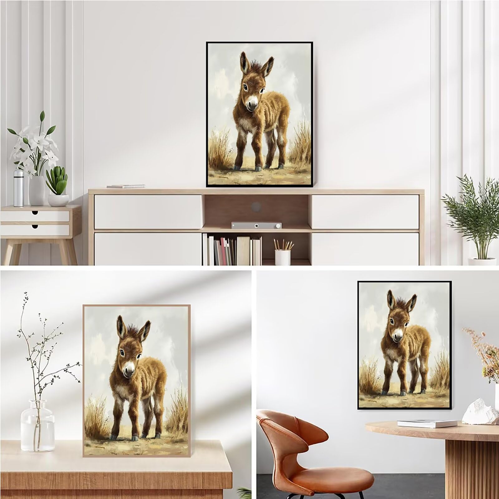 Diamond Painting Kit Completo, Diamond Painting Asino, 5D Quadrato Pittura Diamante Kit Manualidades Adultos DIY Diamantini Crystal Art Disegni Ricamo Punto Croce Artigianale, 80x100cm Animale j0-858