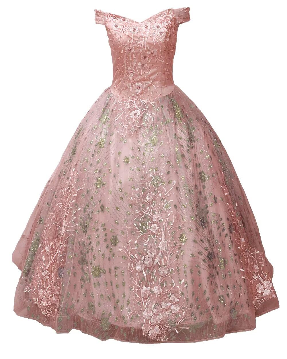 Asulla Luxury Appliqued Beaded Quinceanera Dresses Off Shoulder A Line Long Formal Evening Ball Gowns