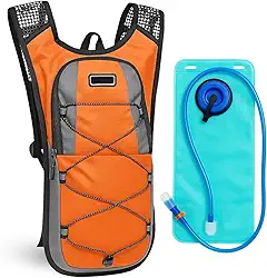 Mochila de Hidratação 2L com Bolsa D'água, Sistema de Hidratação TPU + PVC, 47 x 25 cm, Ideal para Trilhas e Ciclismo