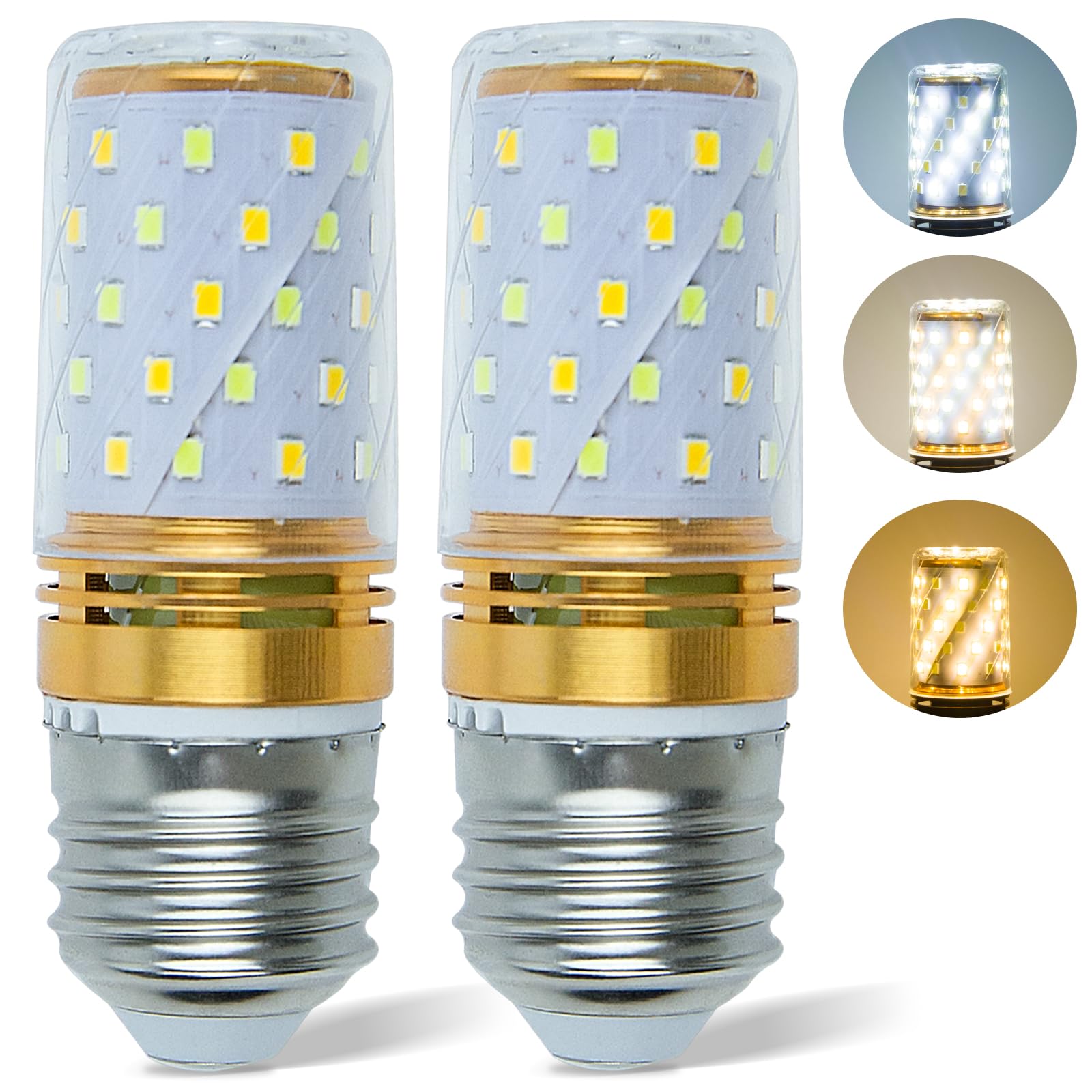 Ppbmocw 2-Pack E27 Three-Color Dimming Bulbs Suitable for Tiffany Lamp Stained Glass Lamps, Small Tiffany Mushroom Table Lamps