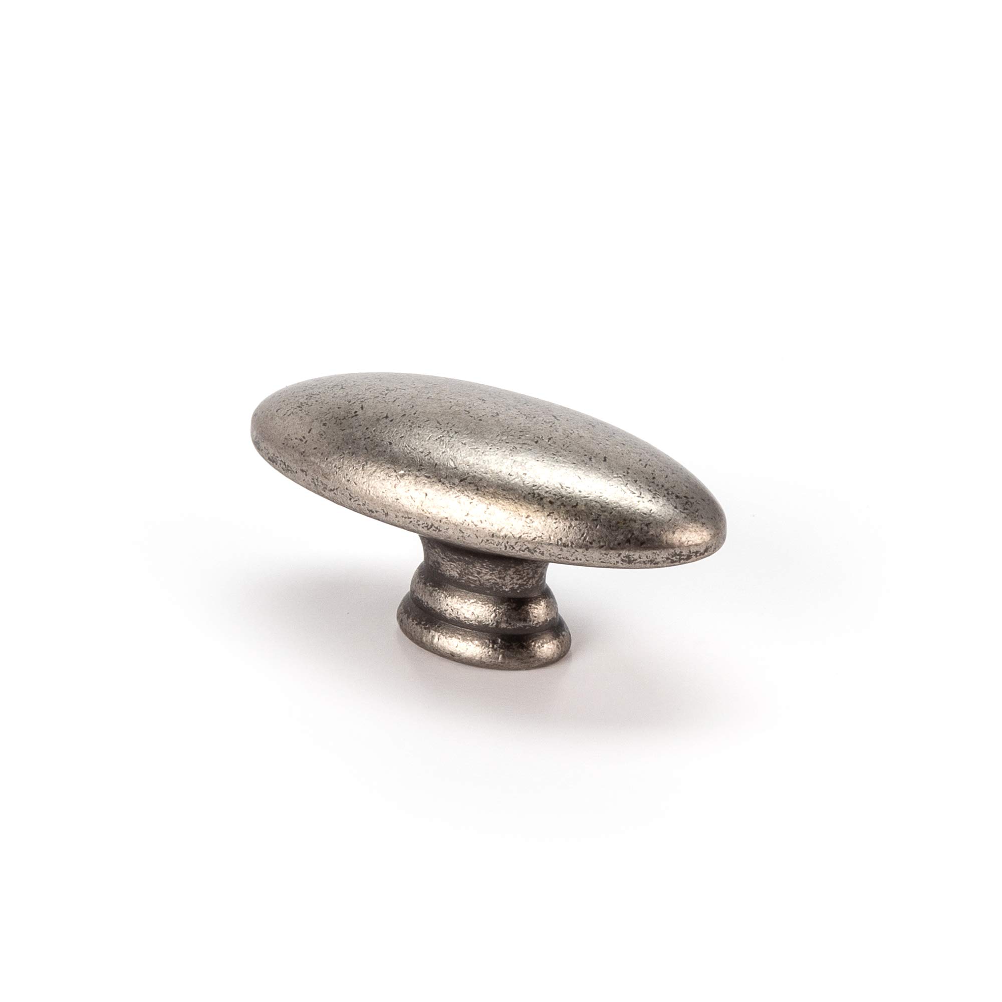 Handle & Home Antique Pewter 45mm Oval Knob for Kitchen Cabinets | Bedroom | Bathroom | Furniture