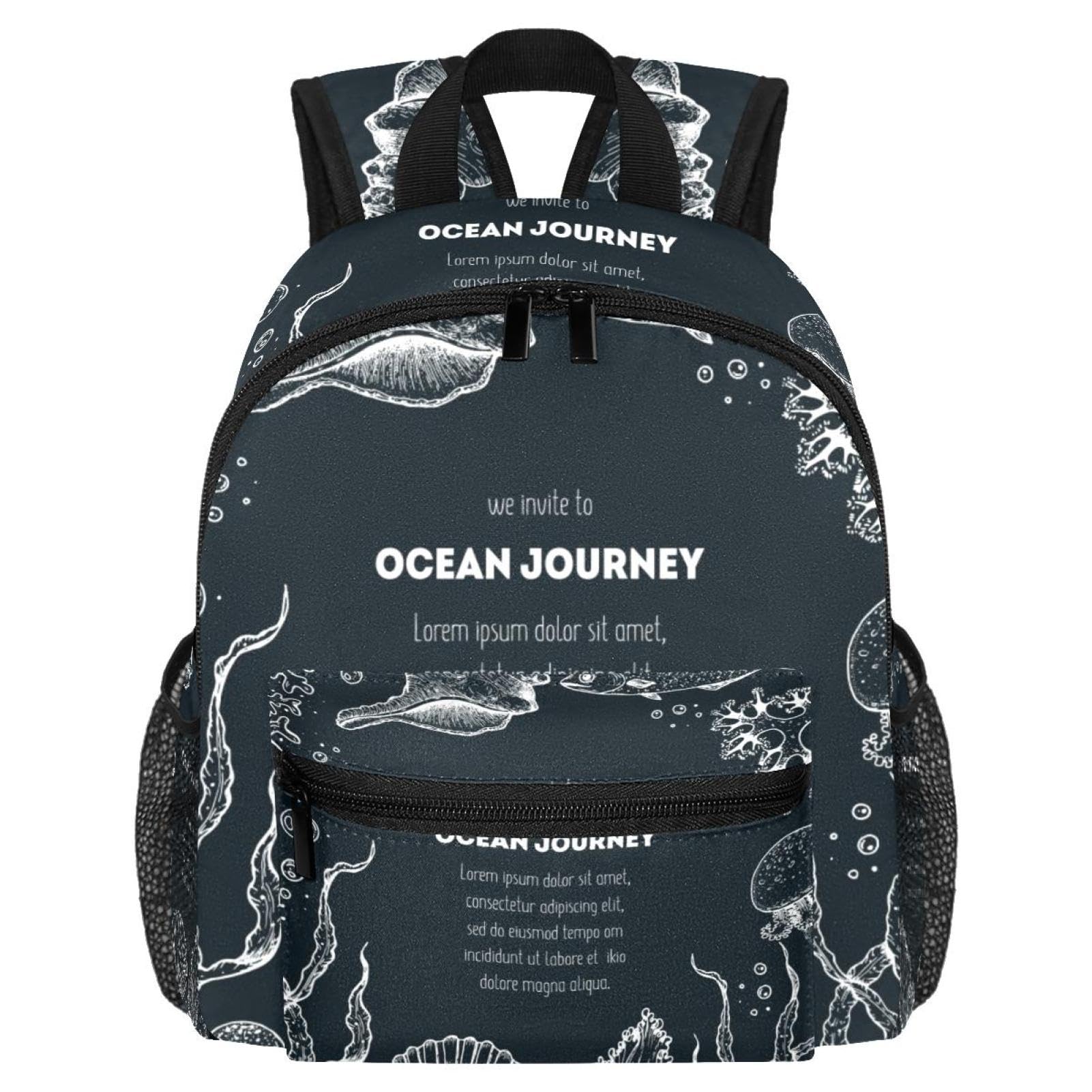 Sac à dos étoiles de mer et méduses design marin unique enfant - 7
