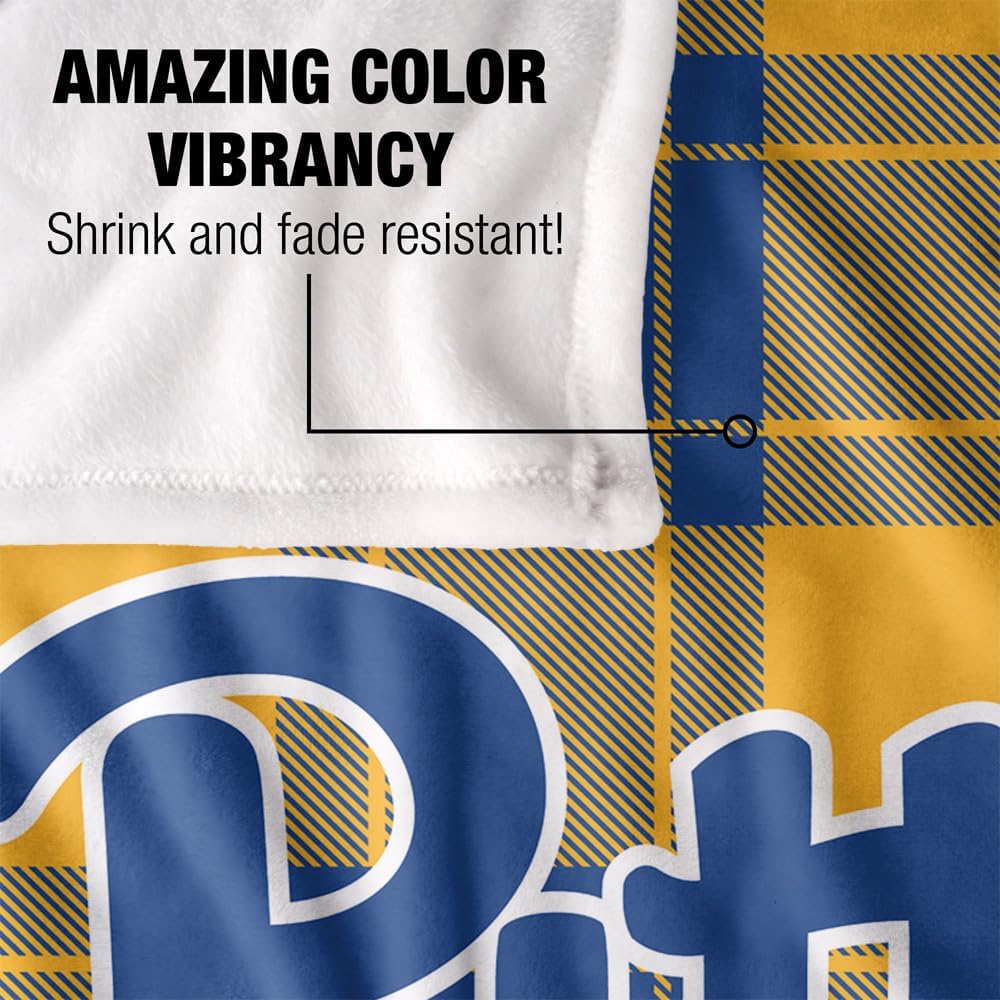 LOGOVISION University of Pittsburgh Campus Plaid Spirit Silky Touch Super Soft Throw Blanket 36"x58"