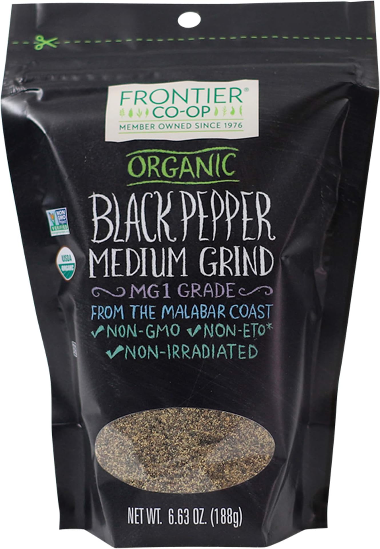 Frontier Co-op Organic Black Pepper (Medium Grind) 6.63oz