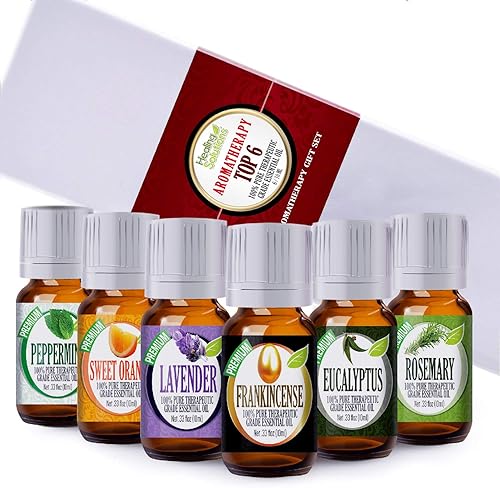 Top 6, 100 % puro grado terapéutico Aromatherapy, muestras básicas, set de aceite esencial 0.21  0.35 onzas el kit, 1