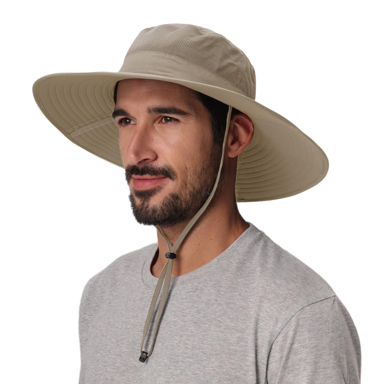 Home Prefer UPF50+ Mens Sun Hat Wide Brim Fishing Hat Foldable Large Brim UV Protection Sun Hat for Men Women Beach Gardening