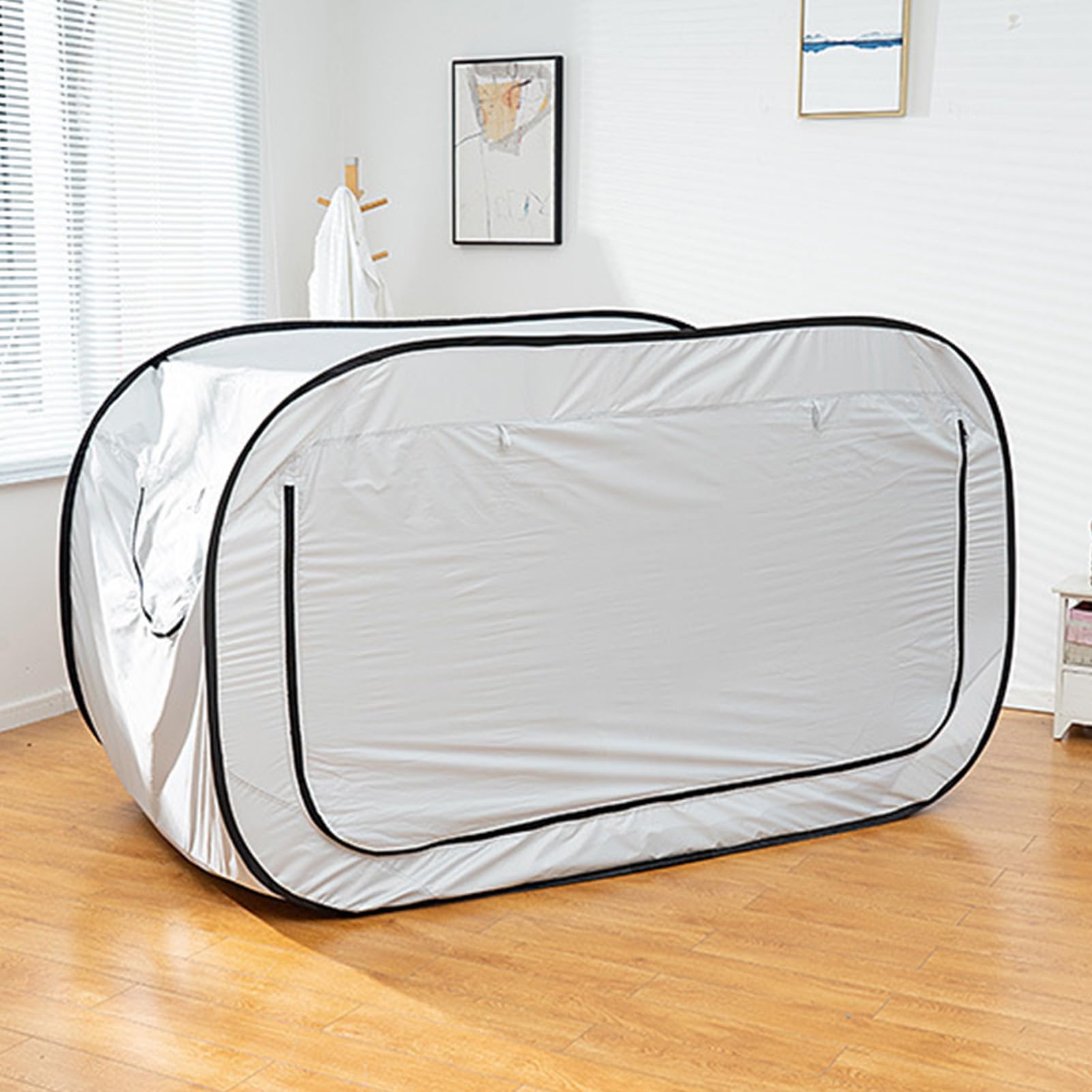 Klappbares Sichtschutzzelt für den Außenbereich – Geschlossenes Schattenzelt für Camping, Studentenwohnheime und Hinterhofnutzung, Ideal für und Erwachsene (White)