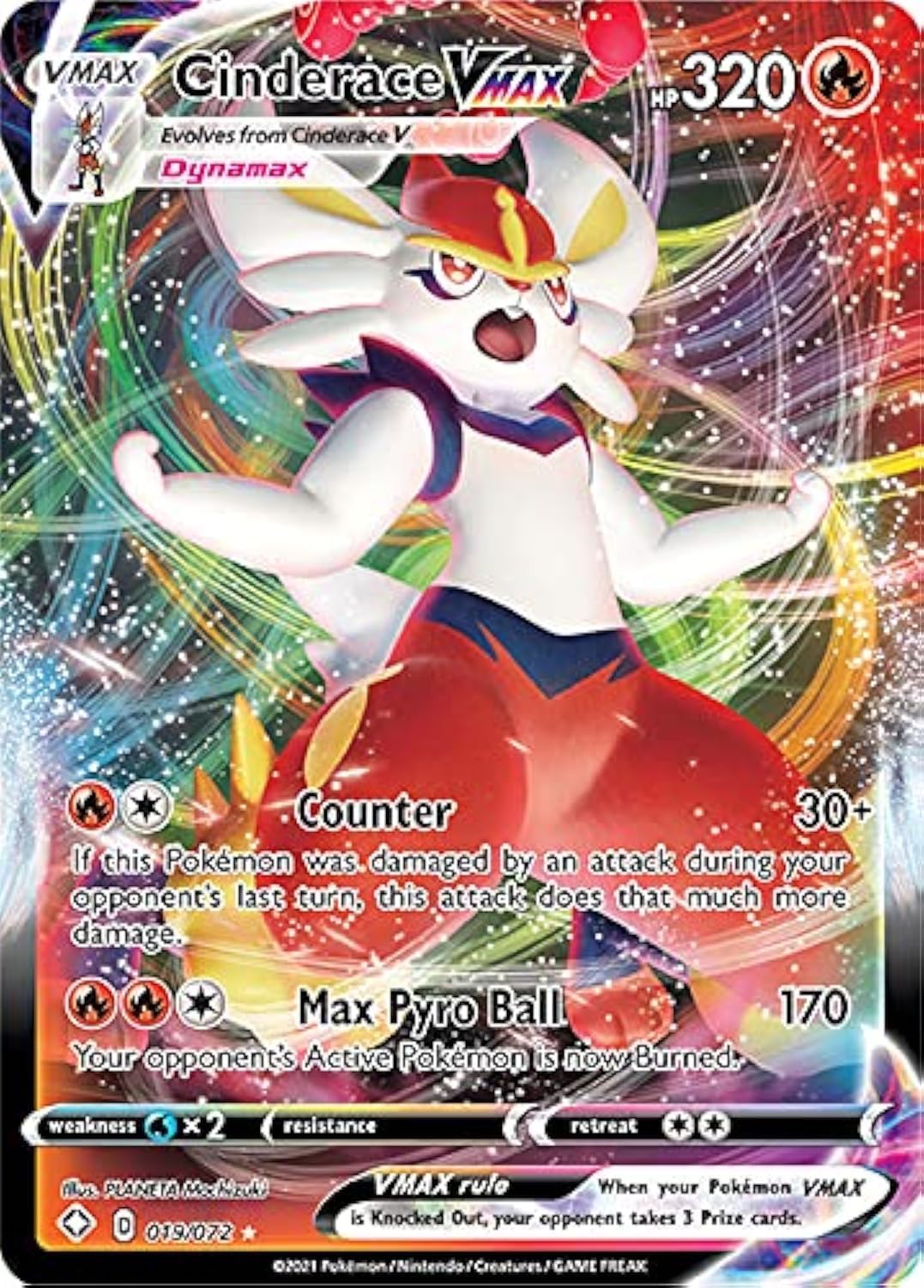 Pokemon Shining Fates Cinderace VMAX Card 019072 Uzbekistan Ubuy