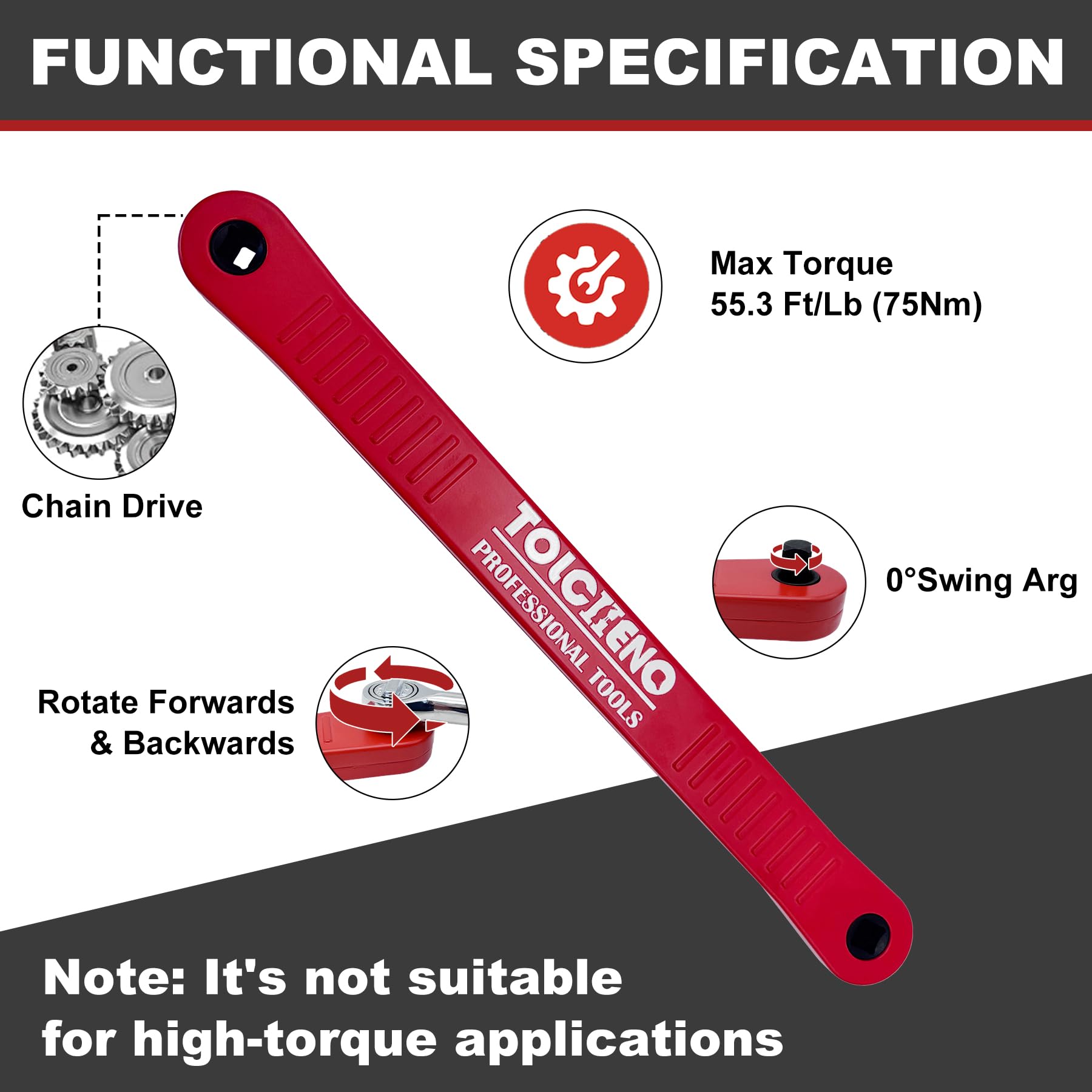 TOLCHENO Offset Extension Wrench Set, Pro Zero Offset Extension Wrench Extender Tool with 1/4", 3/8" - Image 4