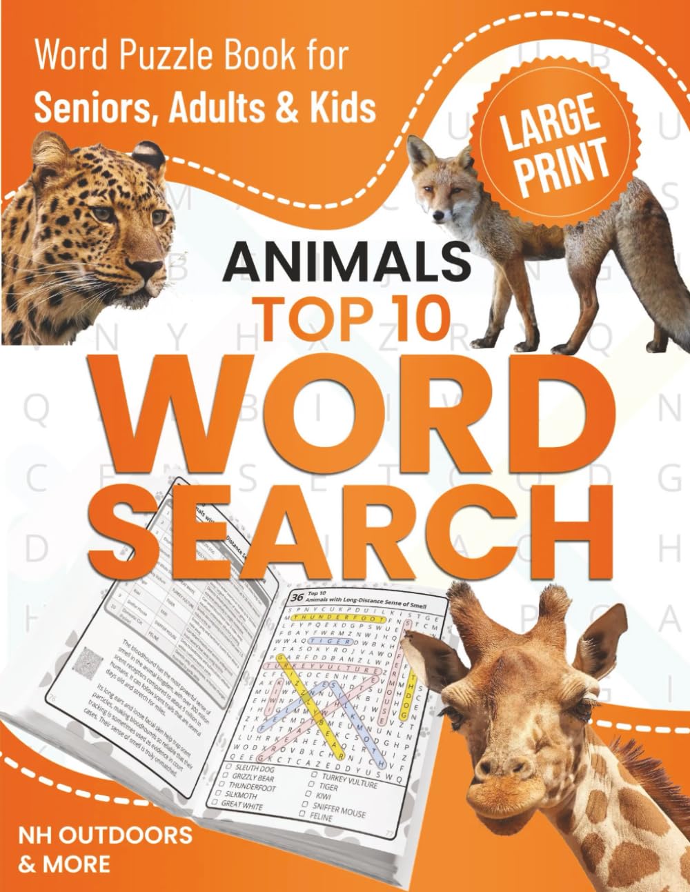 Animals Top 10 Word Search: Large Print Memory-Boosting Puzzle Book
