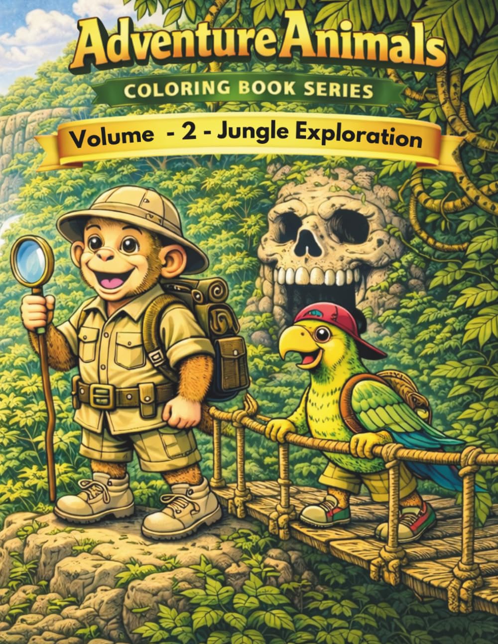 Adventure Animals Coloring Book Series: Volume 2 - Jungle Exploration