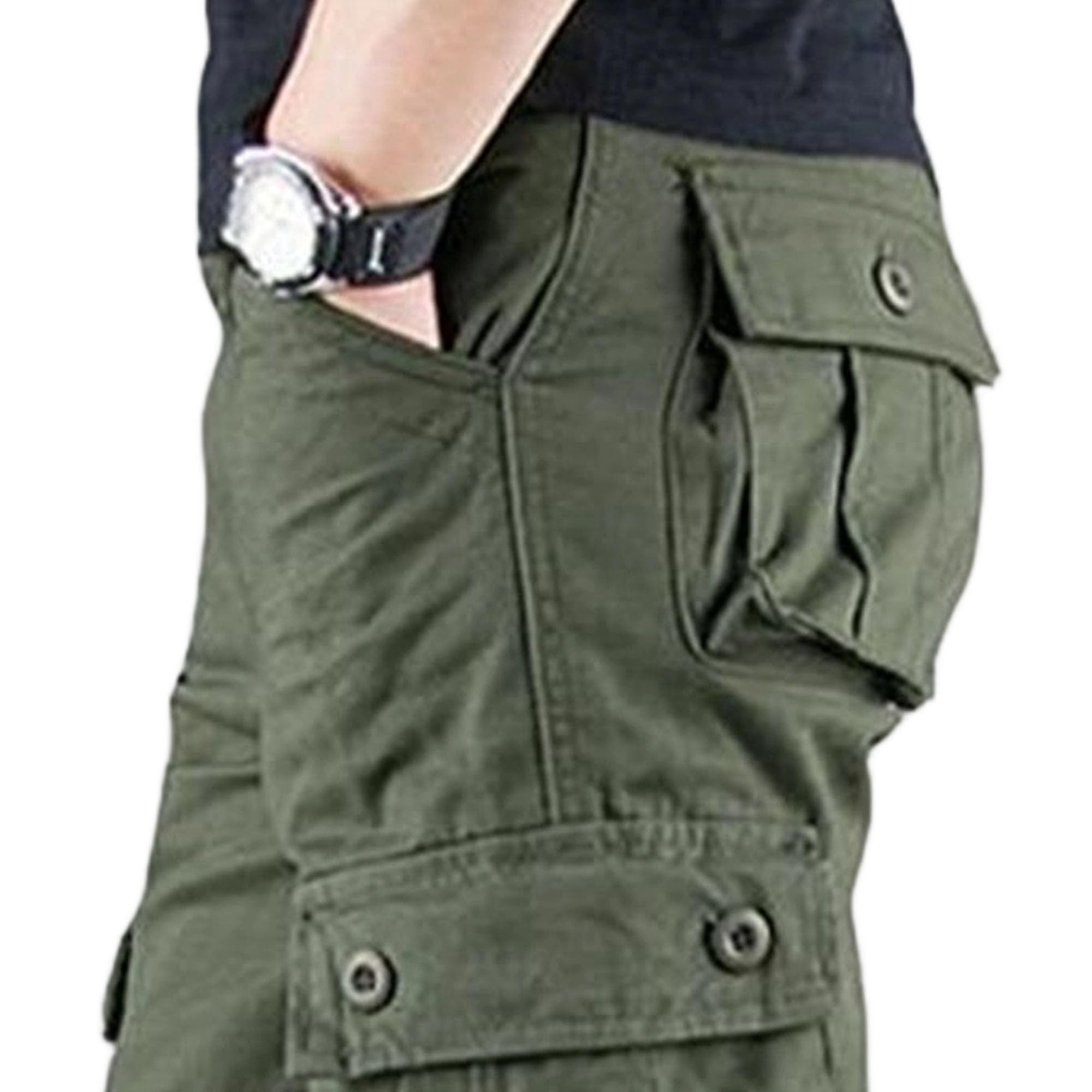 Pantaloni militari estivi da uomo con tasche | Pantaloni tattici leggeri,Per campeggio all'aperto,Baggy Casual,Pantaloni cargo in cotone