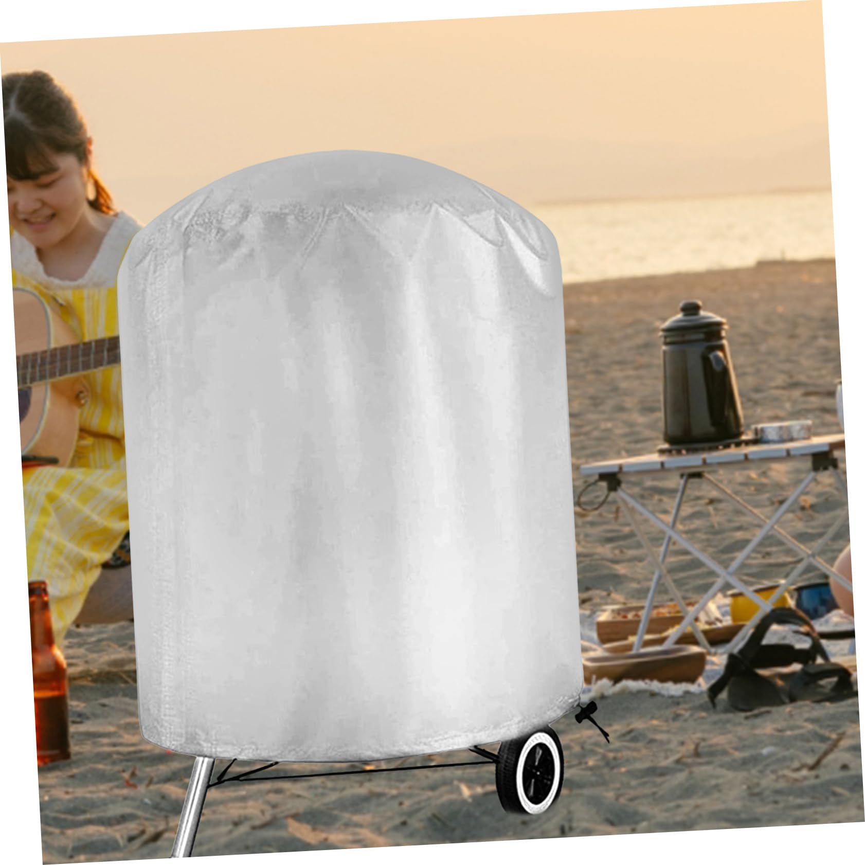 TOYANDONA Copertura Per Barbecue Esterno in Poliestere Protettiva Resistente Al Sole e Agli Strappi Facile Da Pulire Cucitura Resistente All Usura e Cordoncino Inferiore