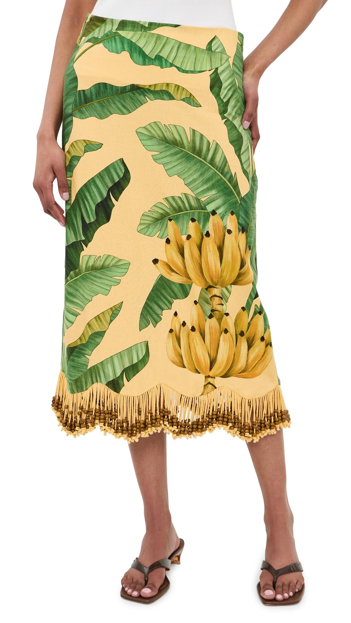 Women's Banana Leaves Maxi Skirt
