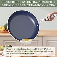 Vista 7 de Nuwave 9pc Cookware Set Healthy Duralon Blue Ceramic Nonstick Coated, Diamond Infused Scratch-Resistant, PFAS Free, Oven Safe, Induction Ready &