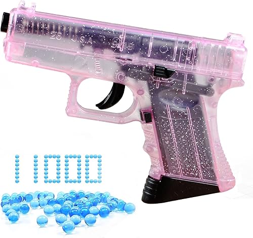 Miniatura 1 de BincaBom Pequeño lanzador de bolas de gel con pistola transparente, pistola de juguetes totalmente manual, pistola de disparo de cuentas de agua