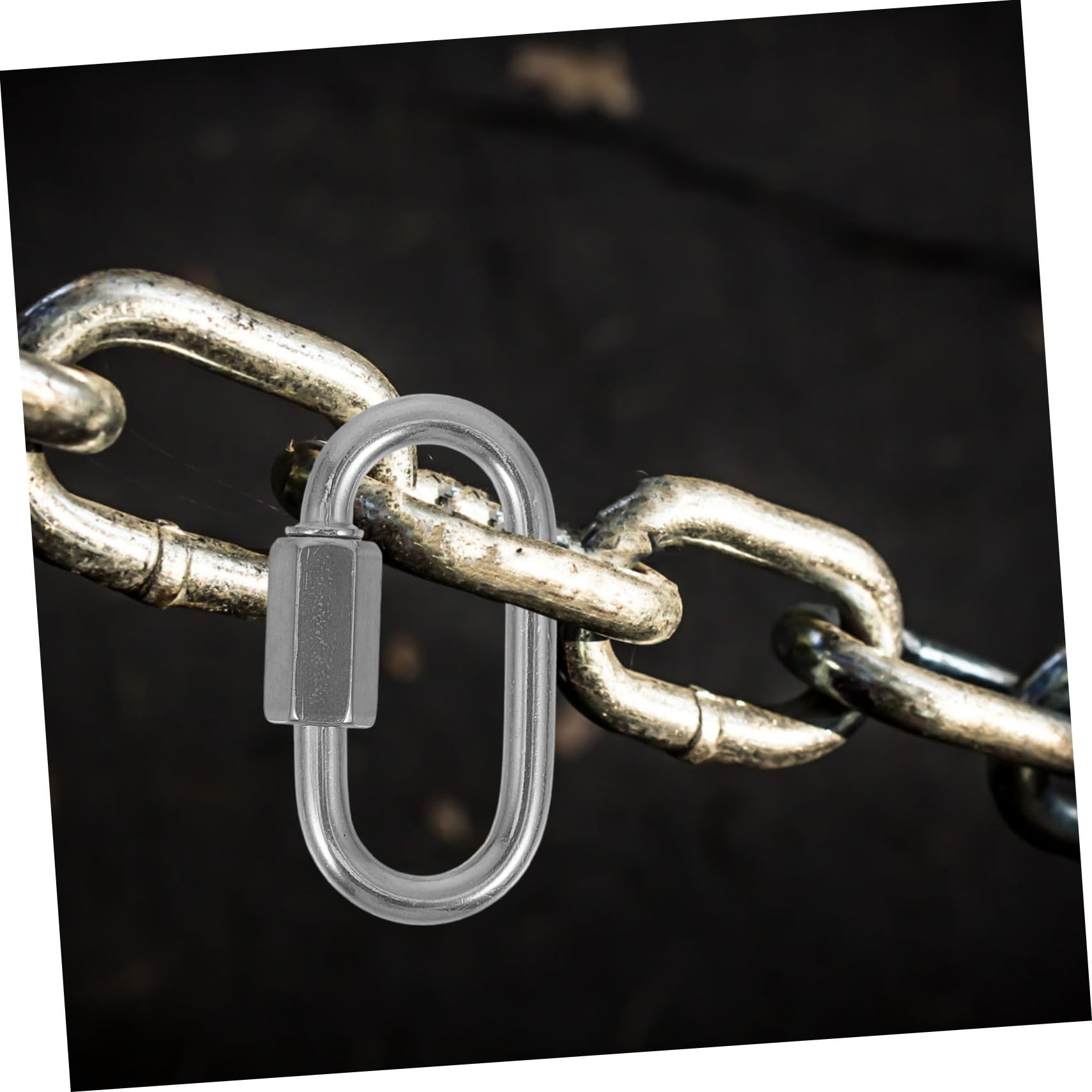 5 Juegos Hebilla De Conexión De Acero Inoxidable. Llavero Mosquetón Conector De Enlace De Cadena Resistente Gancho De Enlace Rápido De Cadena Conector De Cadena Silver 6 Piezas * 5