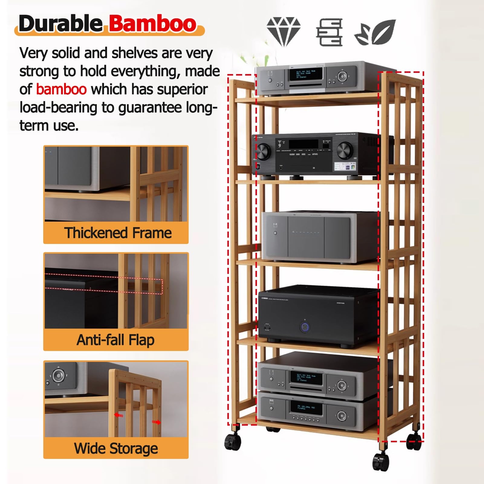 Amazon.co.jp: ステレオスタンドオーディオラック 2/3/4/5段 AV