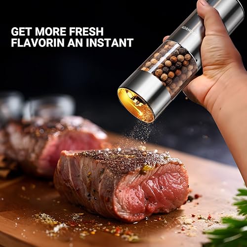 Miniatura 4 de Molinillo eléctrico recargable de sal y pimienta de gran capacidad, puerto de carga USB con cubierta deslizante antipolvo molinillo automático de