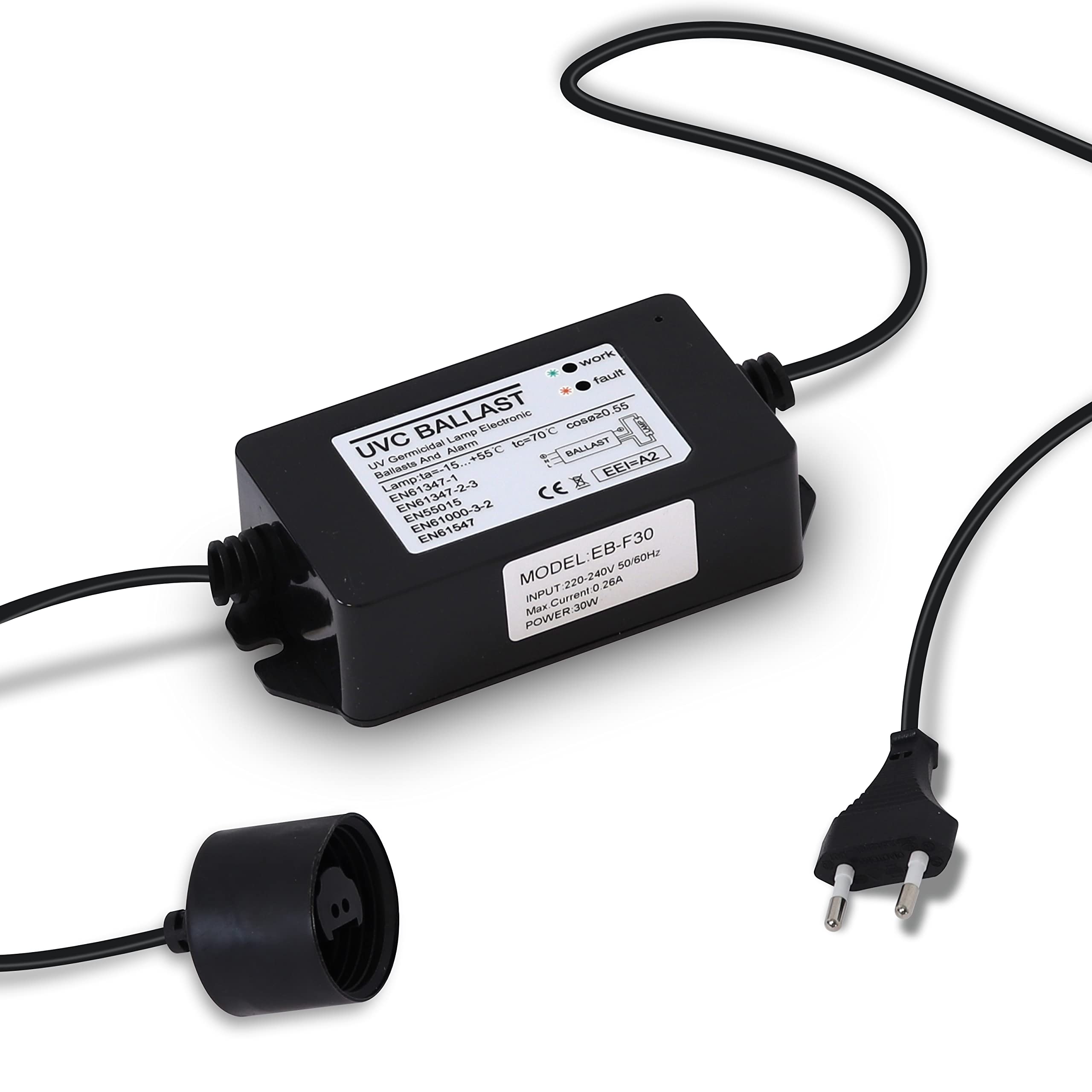 Sistema de desinfección agua UV 30 watt lampara ultra violeta 2+2 pin esterilización de 15 litros de agua por minuto