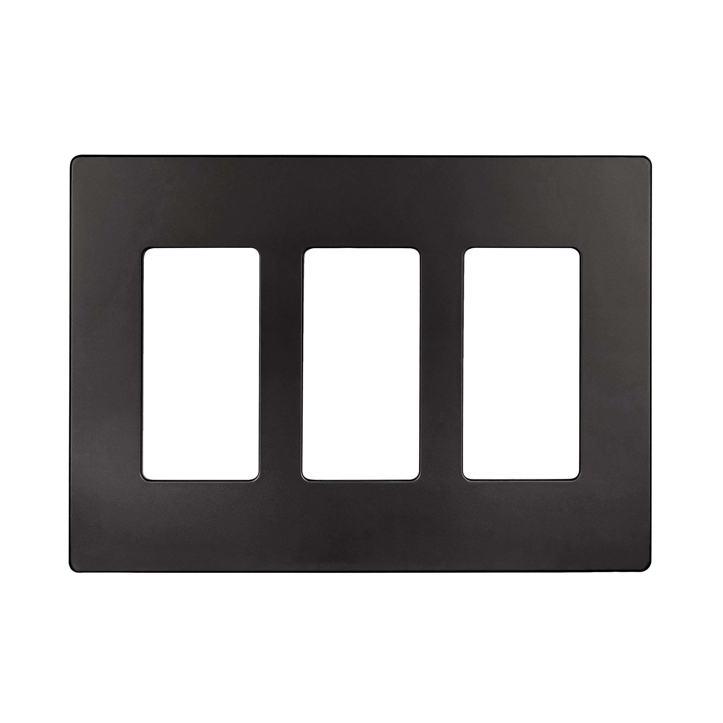ENERLITES Elite Series Screwless Decorator Wall Plate Child Safe Outlet Cover, Size 3-Gang 4.68" H x 6.53" L, Unbreakable Polycarbonate Thermoplastic,