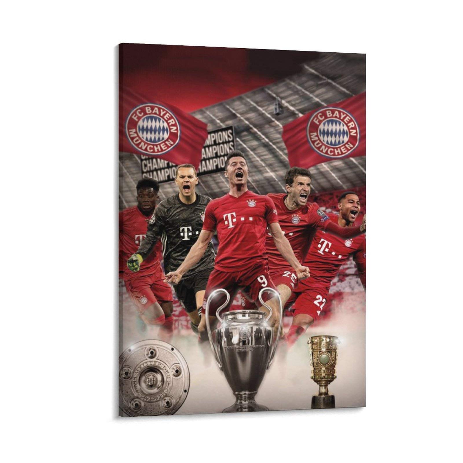 QIAOYI Bayern Munich Players Robert Lewandowski Poster Art Poster Canvas Painting Decor Wall Print P