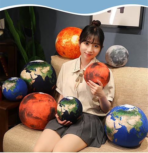Miniatura 3 de Almohada de felpa de planeta Tierra azul de 10 pulgadas, suave y realista de Marte, luna, sol, peluche, juguetes de peluche de globo de aprendizaje,