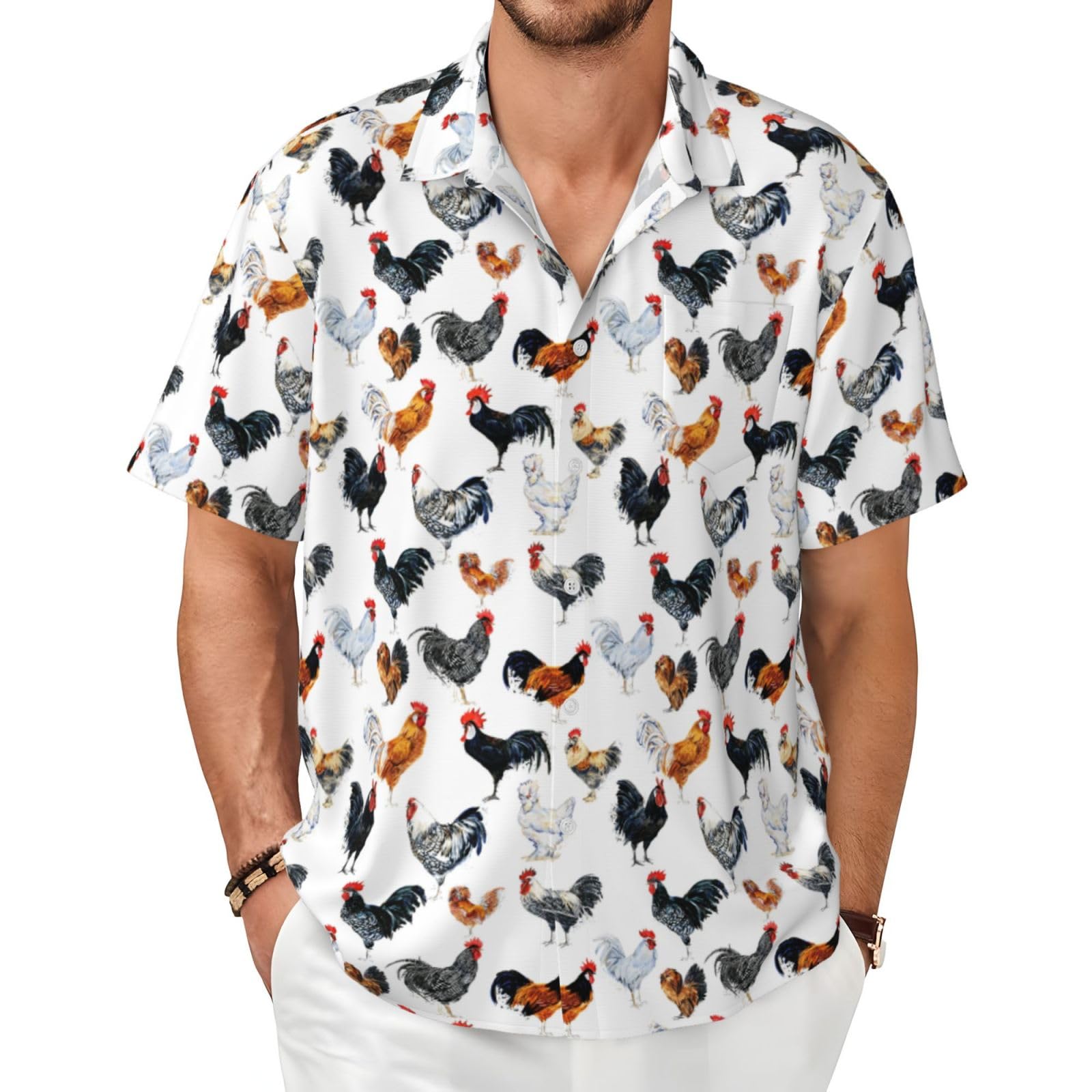 GokePoyan Funny Shirts for Men,Novelty Men's Hawaiian Shirts Short Sleeve Button Up Shirt Men Beach Outfit