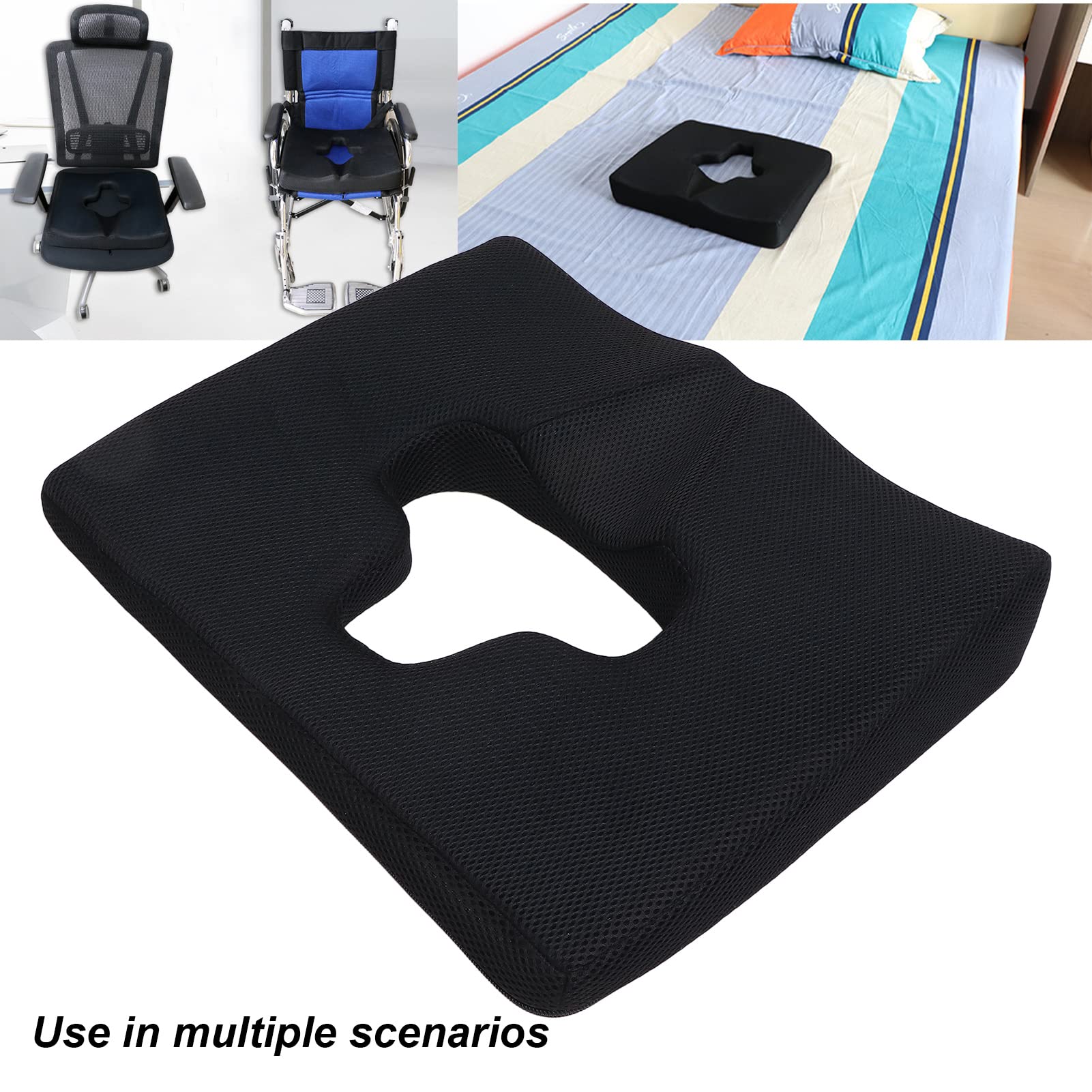 Cojín de Asiento Ortopédico, Gélido Antideslizante y Espuma Viscoelástica para Dolor de Coxis, Aumenta la Comodidad del Asiento, Ideal para Viajes y Trabajo en Oficina.