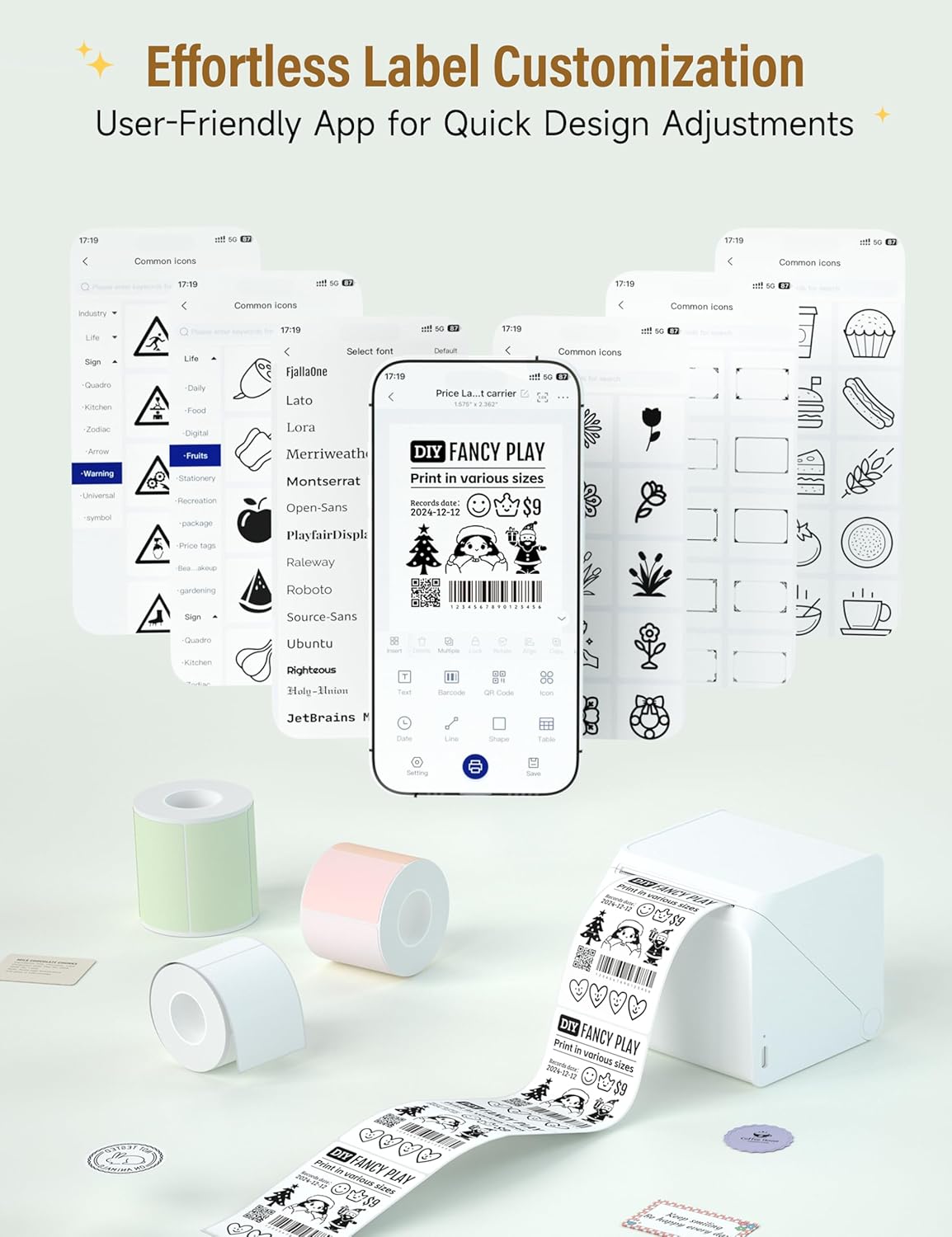 HPRT Thermal Labels for T20/T260LR Label Printer, 1.97" x 1.18"(50x30 mm) Waterproof Sticker Paper, Thermal Tape for HPRT T260LR Label Maker, 200 Labels/Roll - Kraft Brown - Image 6