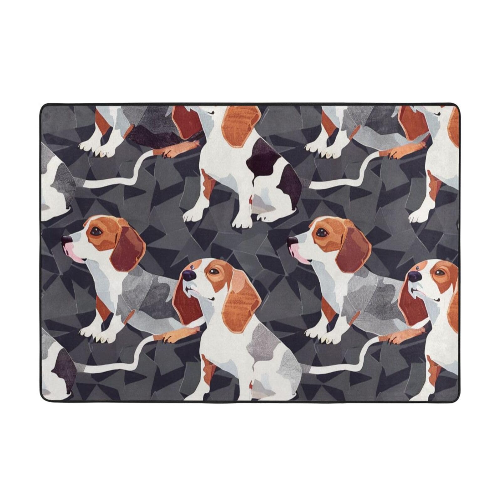 Grand tapis Beagle salon chambre salle de jeux revêtement sol 203x147cm