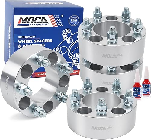 MOCA - 4 espaciadores de rueda de 2.000 in de 5 x 114.3 a 0.197 x 4.500 in, patrón de perno de 3.248 in, orificio del buje de 12 pulgadas x 20 para
