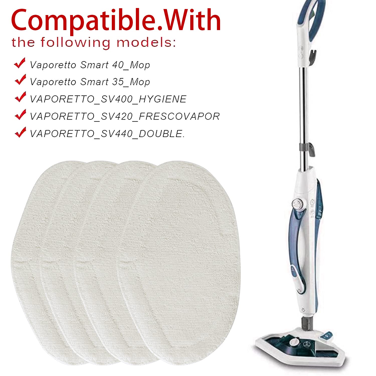 Panni Scopa a Vapore Ricambi Compatibili con Vaporetto Polti sv440 12 Pezzi Panni Ricambio Lavabili Panno in Microfibra Accessori Compatibili con Smart 100 t (Alternativa a PAEU0332)
