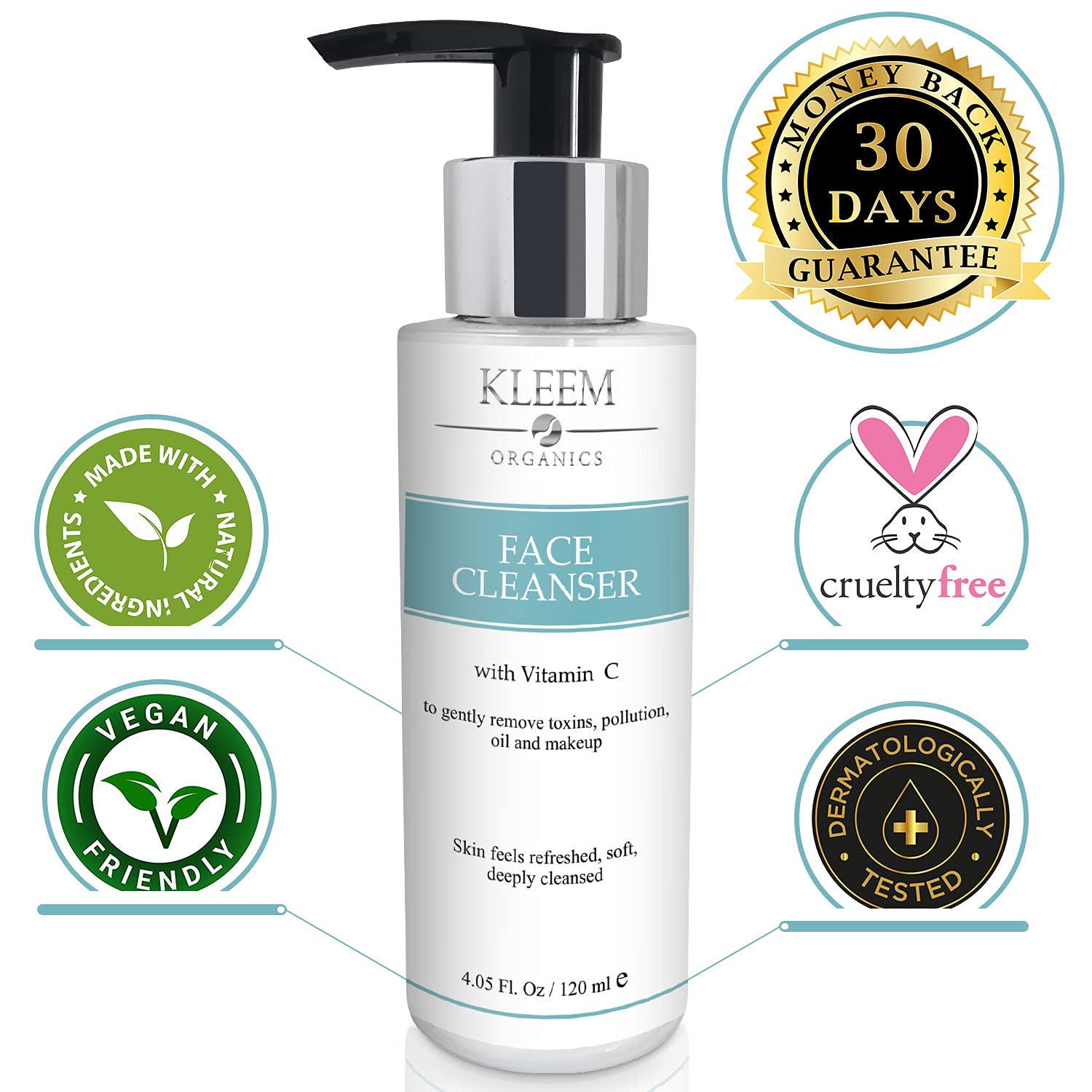 Anti Aging Facial Cleanser - Vitamin C Face Wash - Breakout & Blemish - Clear Pores on Oily, Dry & Sensitive Skin with Organic Ingredients. Gentle and Hydrating Facial Cleanser for All Skin Types : Beauty & Personal Care