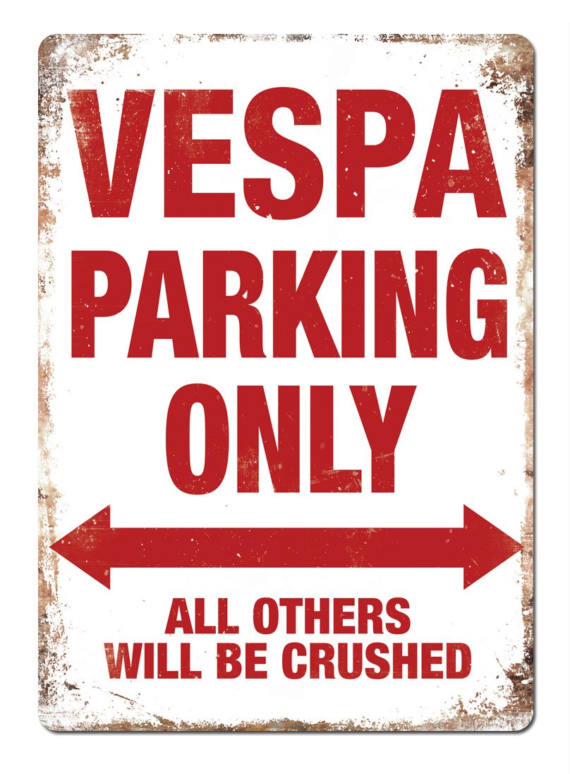 Cirrus Earth Tones And Visible Colors Vespa Parking Metal Wall Sign Plaque Wall Art Inspirational