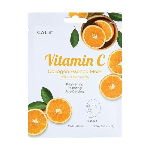 Cala Hojas de máscara facial de esencia de vitamina C, 5 unidades, 5 unidades
