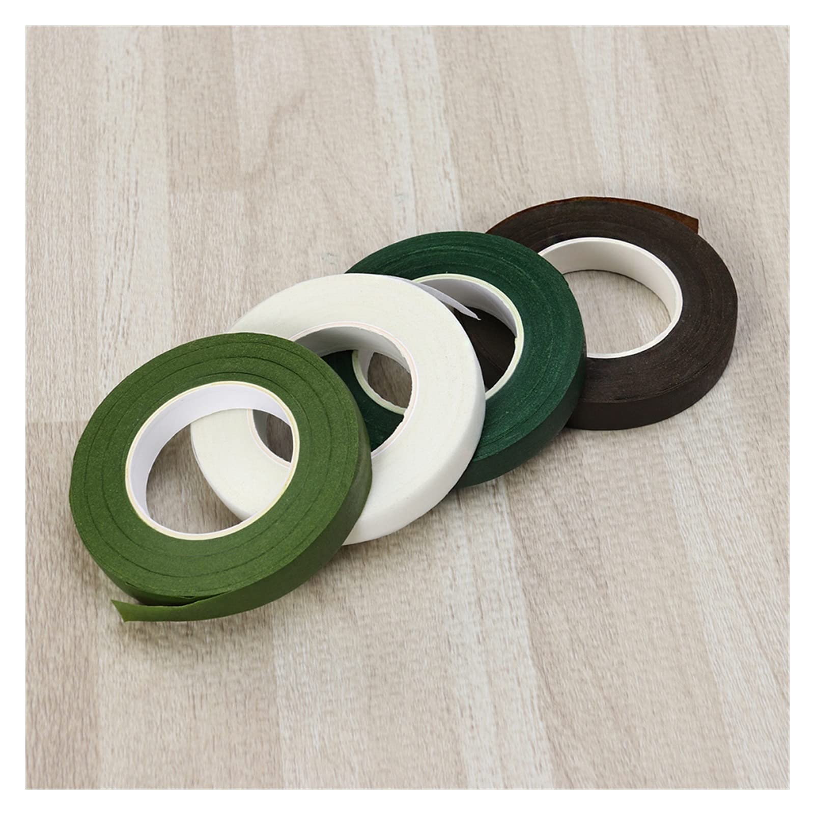 Lot De 4 Rouleaux De Ruban Floral Adhésif – Vert Clair Et Foncé, 15 M X 1,2 Cm, Pour Bouquets, Travaux Manuels, Scrapbooking