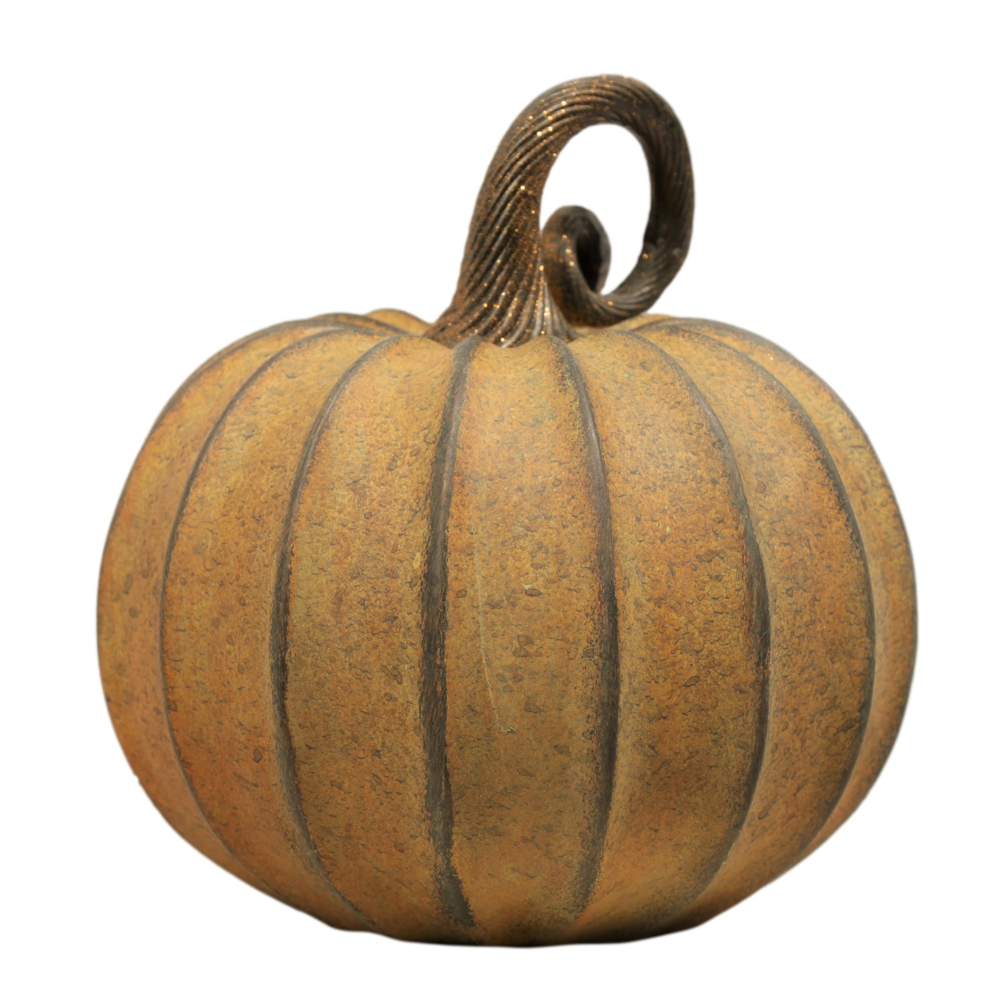 Fyne-Finds 15cm Autumnal Pumpkin Pale Stem Fall Harvest Halloween Christmas Ornament (Matt Orange)