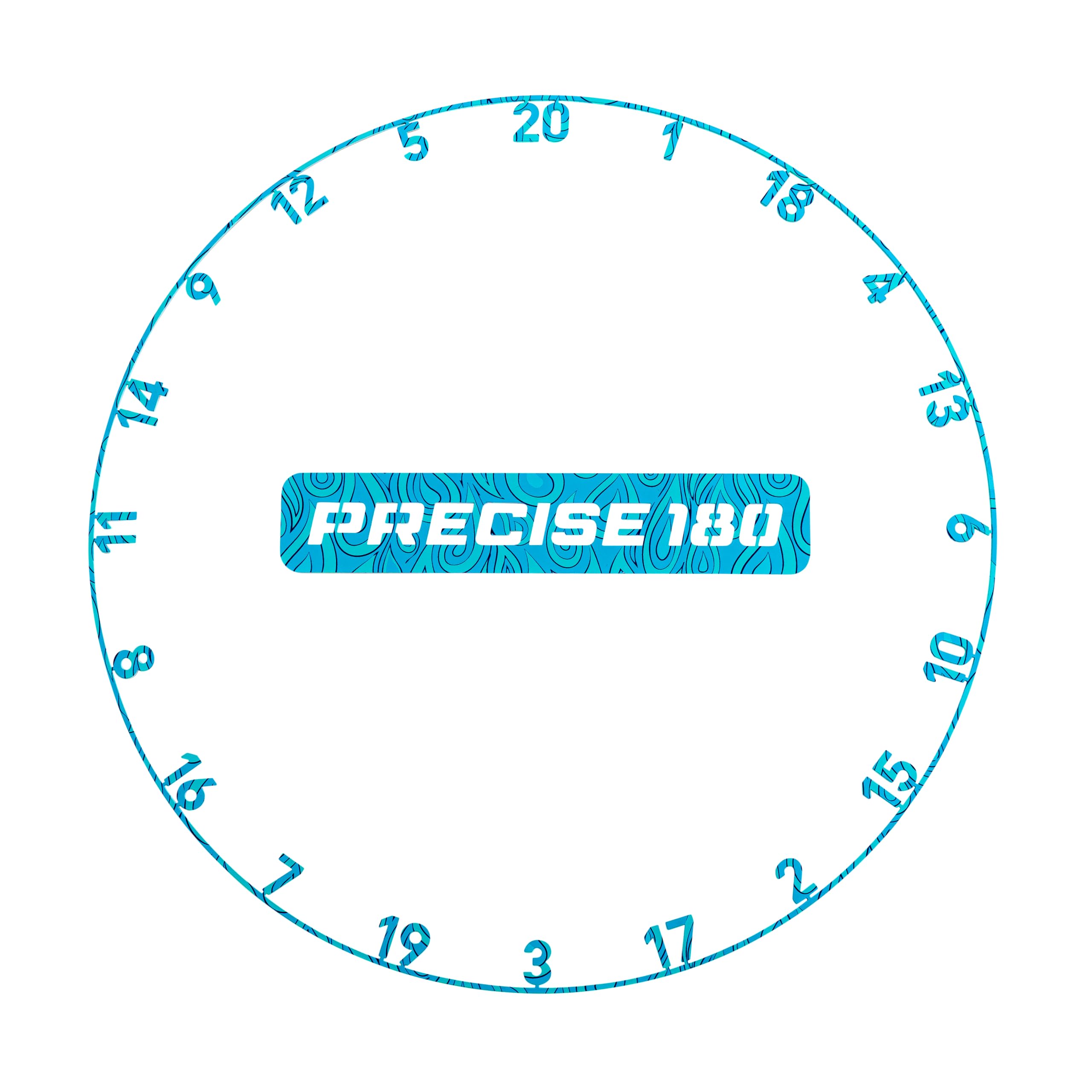 Precise180 - Onepiece Zahlenring - Element Water - Premium Dartzahlenring aus 2mm dicken Stahl - 20 Farben - Dartscheiben Nummernring - Dartzubehör
