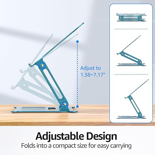 Miniatura 4 de Urmust - Soporte de aluminio ligero para laptop y notebook de hasta 156 soporte ergonómico ajustable y portátil con alfombrilla para el mouse