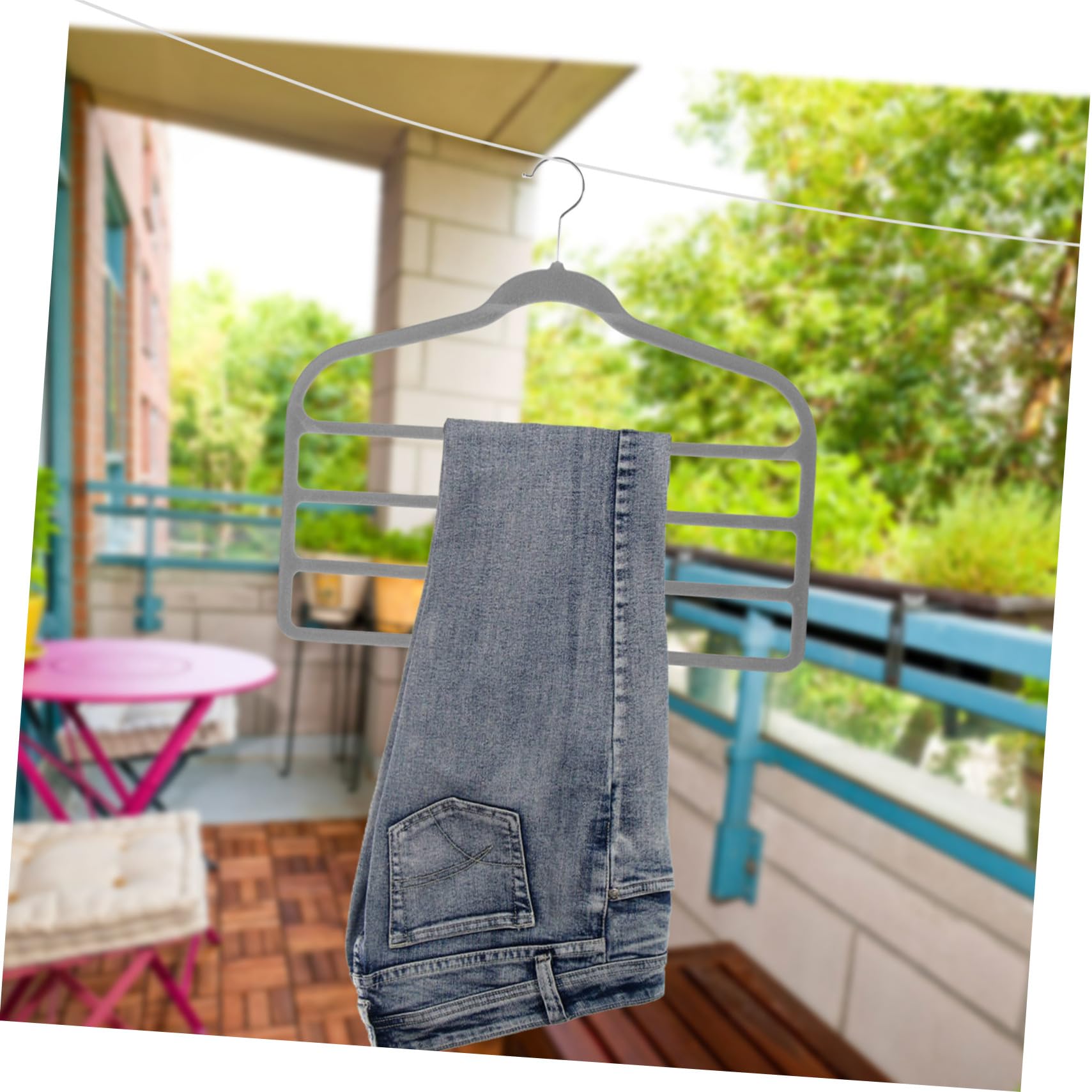 SOIMISS Perchas de Piezas 10 Que Paquete de Terciopelo Antideslizante Ahorran Espacio Acabado Multifunción Colgar para Pantalones Ropa y Accesorios