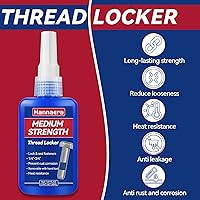 Vista 3 de Bloqueo de rosca azul y rojo, tapón de roscas extraíble y permanente, para tuercas, pernos, sujetadores y metales, contra pérdida y fugas