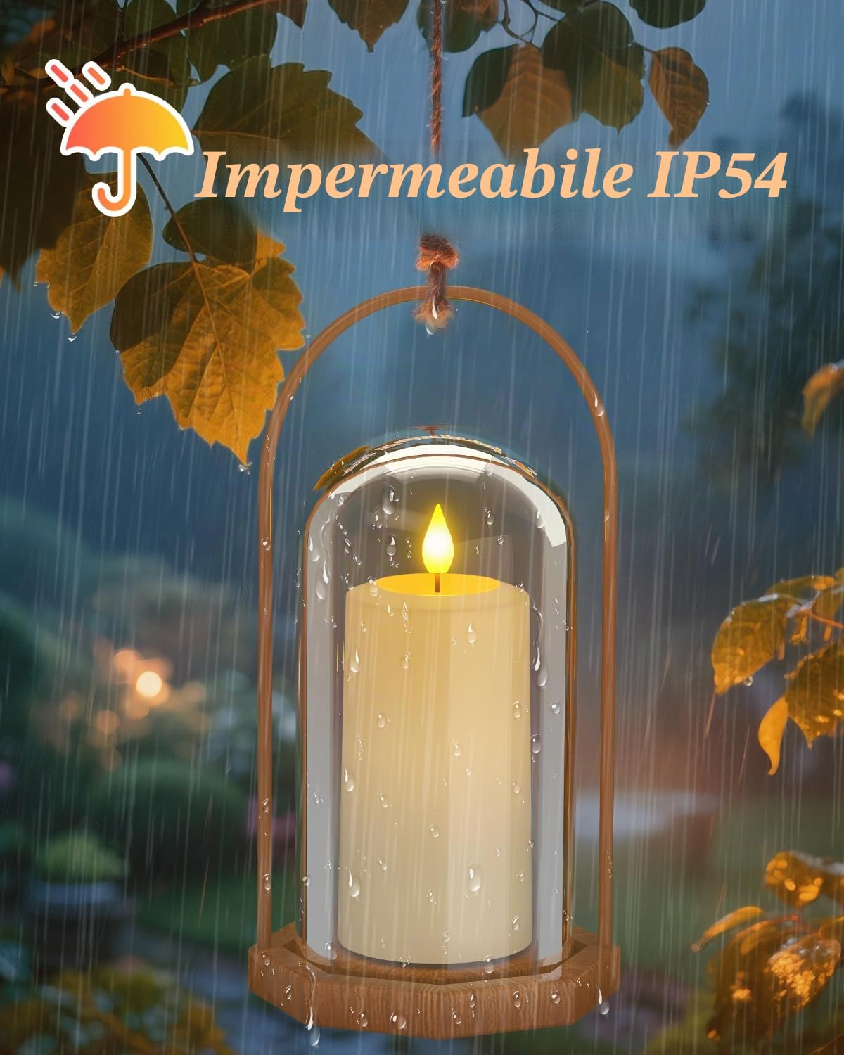 SoulBay Candele a LED con funzione timer, set di 4 candele a LED, ricaricabili, per esterni, impermeabili, con stazione di ricarica, telecomando, fiamma tremolante, per giardino, feste, stanza