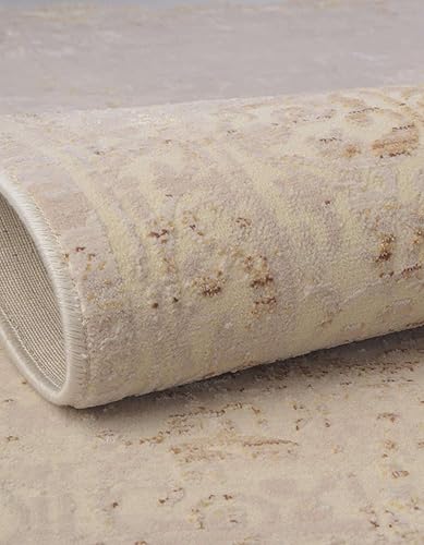 Miniatura 6 de Unique Loom Deepa Collection Alfombra de área - Pianura (3' 3" x 5' 1" Rectángulo, Marfil y Oro)