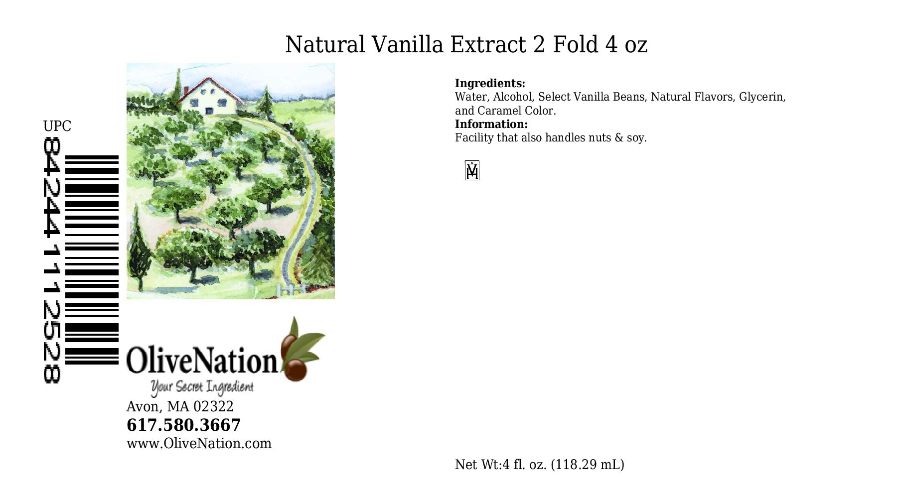 OliveNation Extracto de vainilla natural 2 4 oz